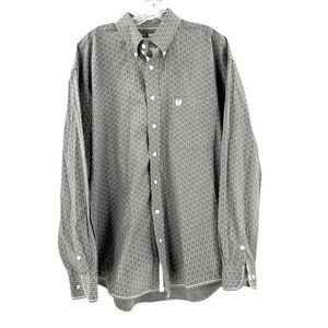 Panhandle Slim Gray Patterned Long Sleeve Button-Down Shirt